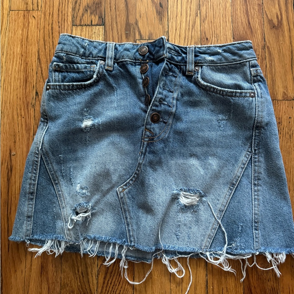 Free People Jean Skirt